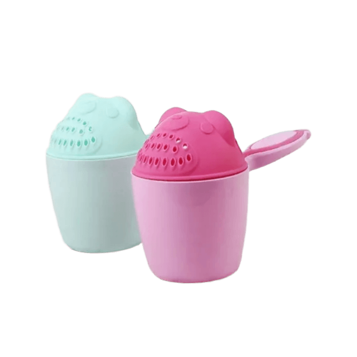 Cartoon Baby Bath Cap and Toddler Shampoo Rinse Cup Set