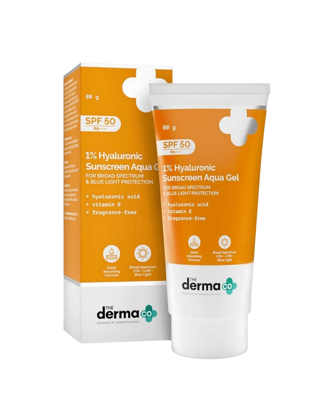 The Derma Co 1% Hyaluronic Sunscreen SPF 50 Aqua Gel, PA++++ | 80gm