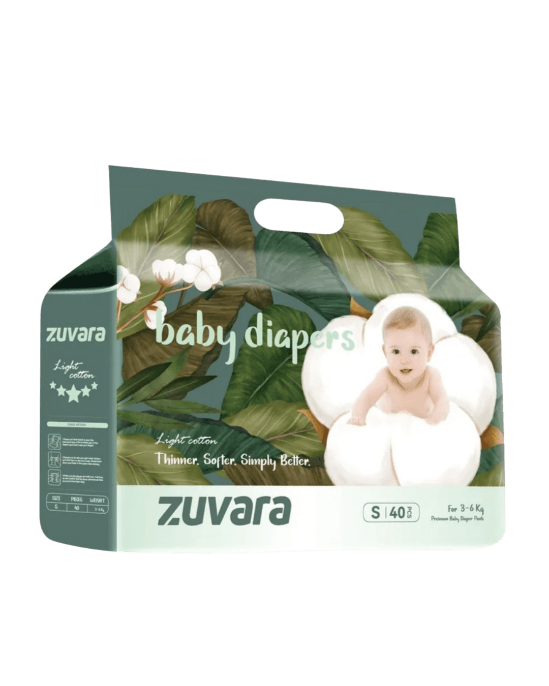Zuvara Small  Diapers | 3-6kgs