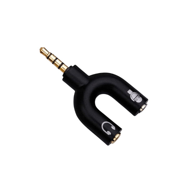 Y-Shape 3.5mm Audio Jack Splitter – Dual Headphone & Microphone Adapter