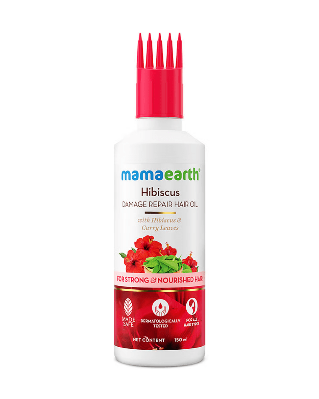 Mamaearth Hibiscus Damage Repair Hair Oil with Hibiscus & Curry Leaves -150ml |