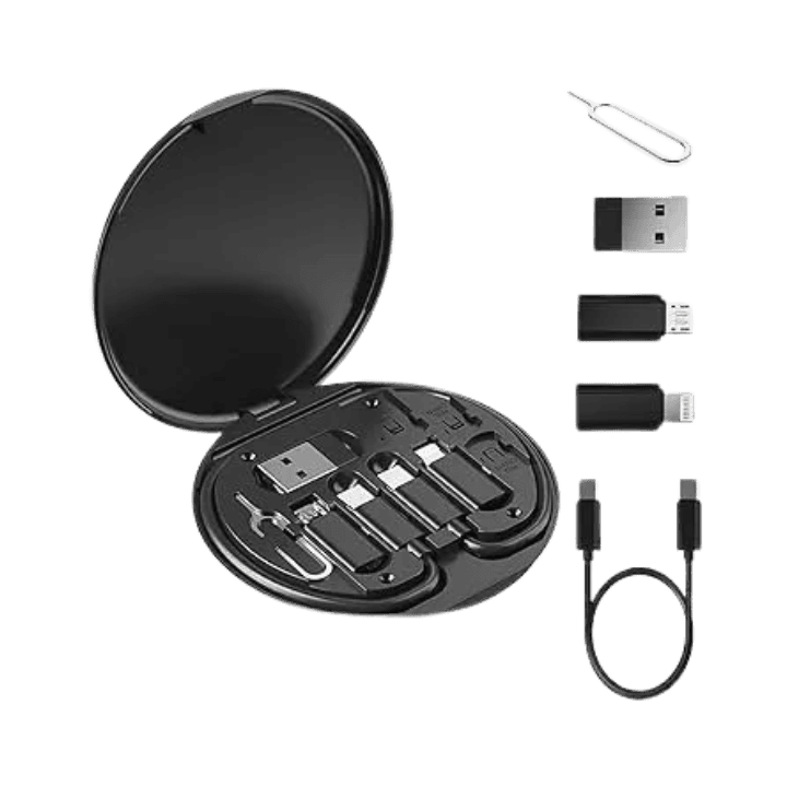 5-in-1 USB Adapter Kit – Portable Multi-Connector for Data Transfer & Charging (Android, iOS, Laptop)