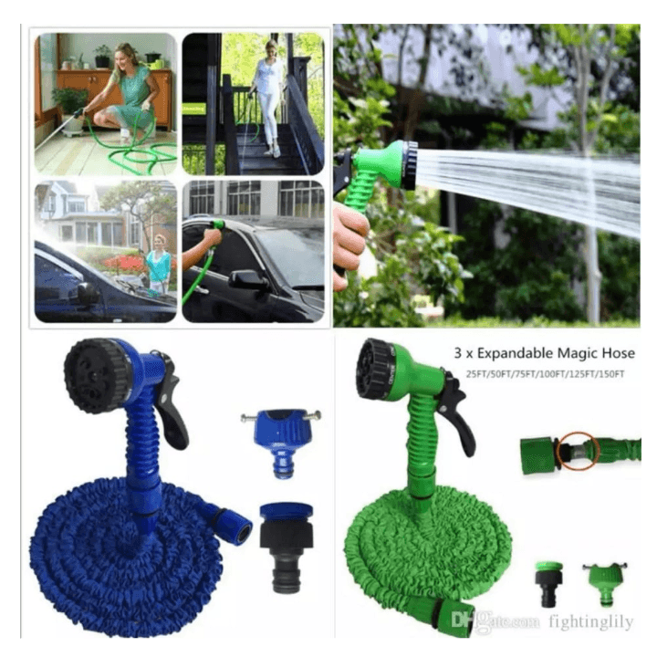 100ft Expandable Garden Water Hose Pipe with Spray Gun and 7 Modes