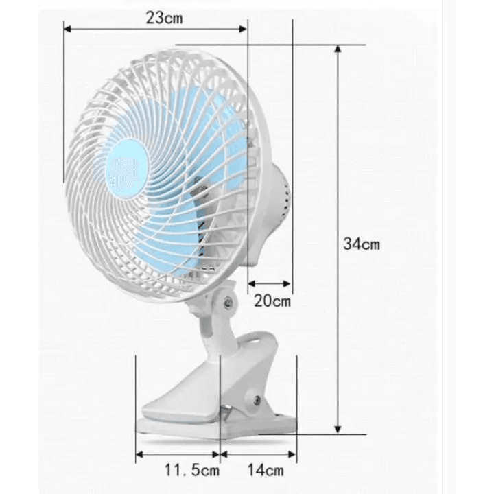 Portable Mini Clip Fan – Compact Desk Fan with Direct Power Connection