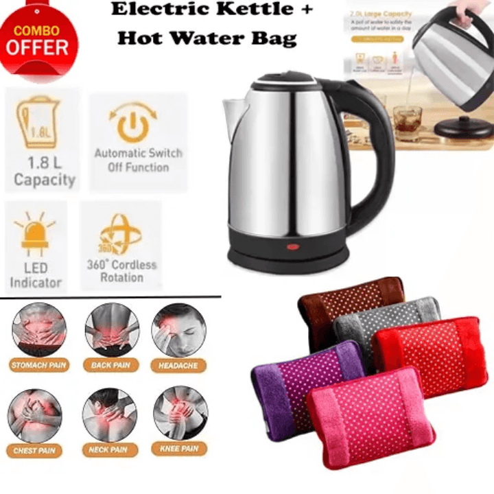 Combo of Electric Jug and Hot Water Bag