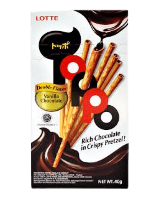 Lotte Toppo Vanilla Chocolate flavour pretzel sticks
