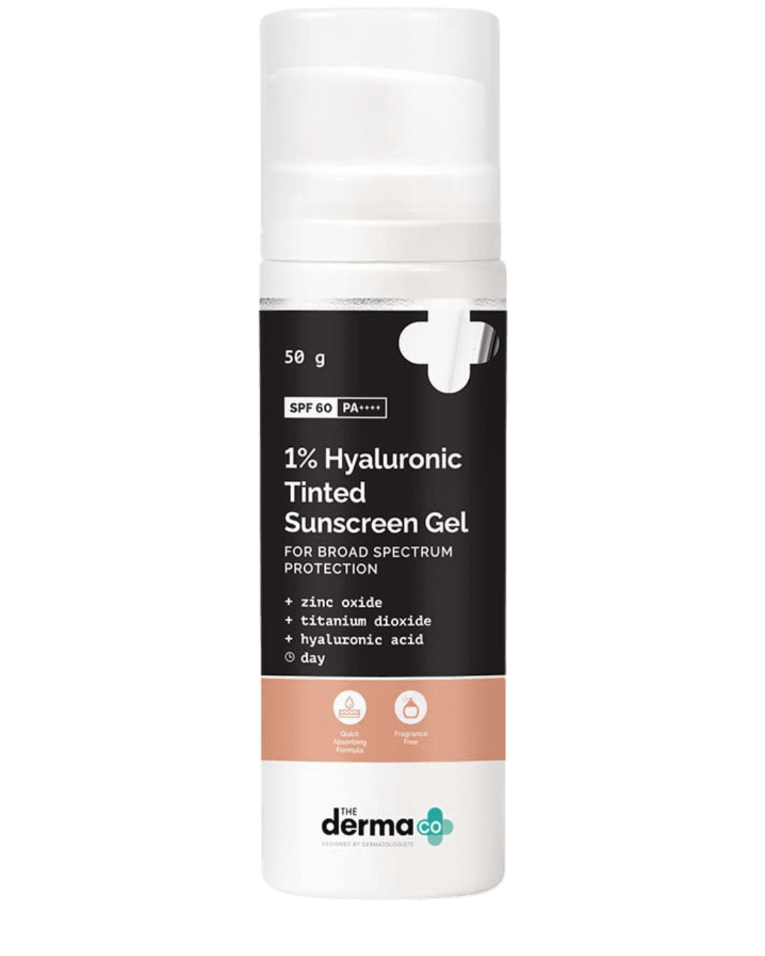 The Derma Co  | 1% Hyaluronic | Tinted Sunscreen Gel | Broad Spectrum Protection | SPF-60 | 50g