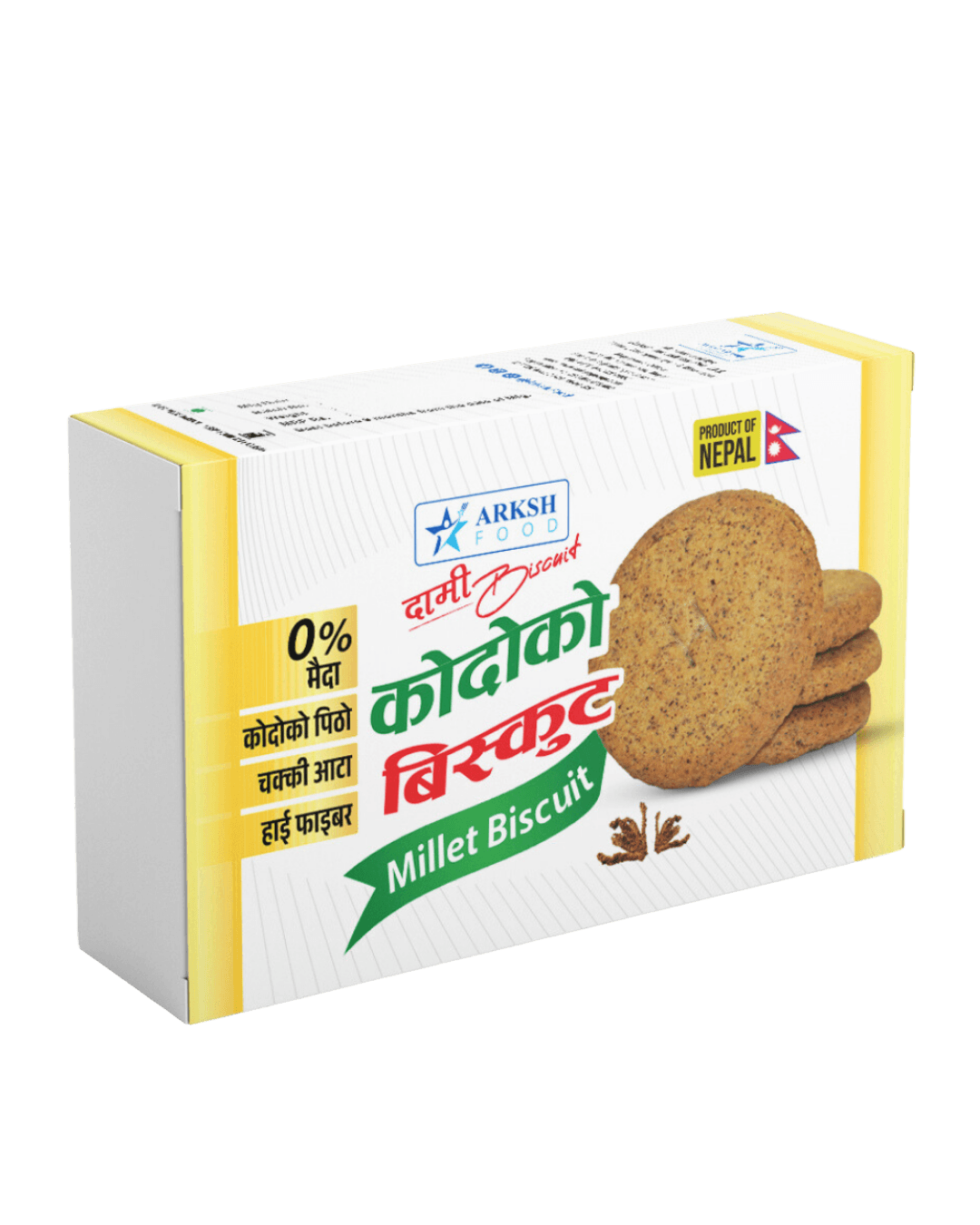 Arksh Food | Dami Kodo/Millet Biscuit | Family Pack | 200gm