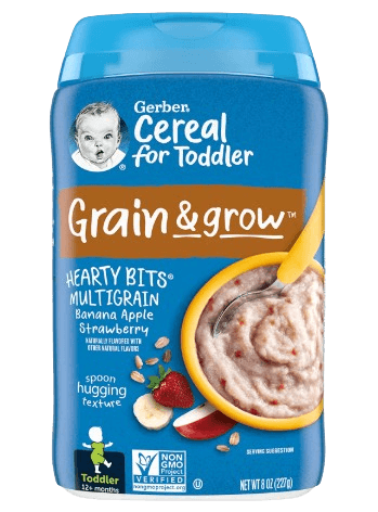 Gerber Grain & Grow, Hearty Bits MultiGrain- Banana, Apple, Strawberry Toddler Cereal