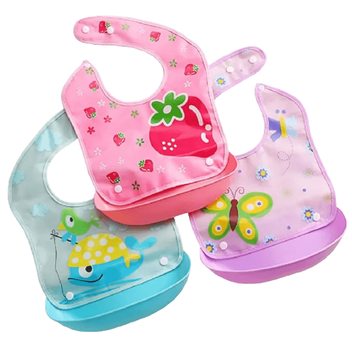 Abygo Silicone Detachable Waterproof Apron Bibs – Set of 2