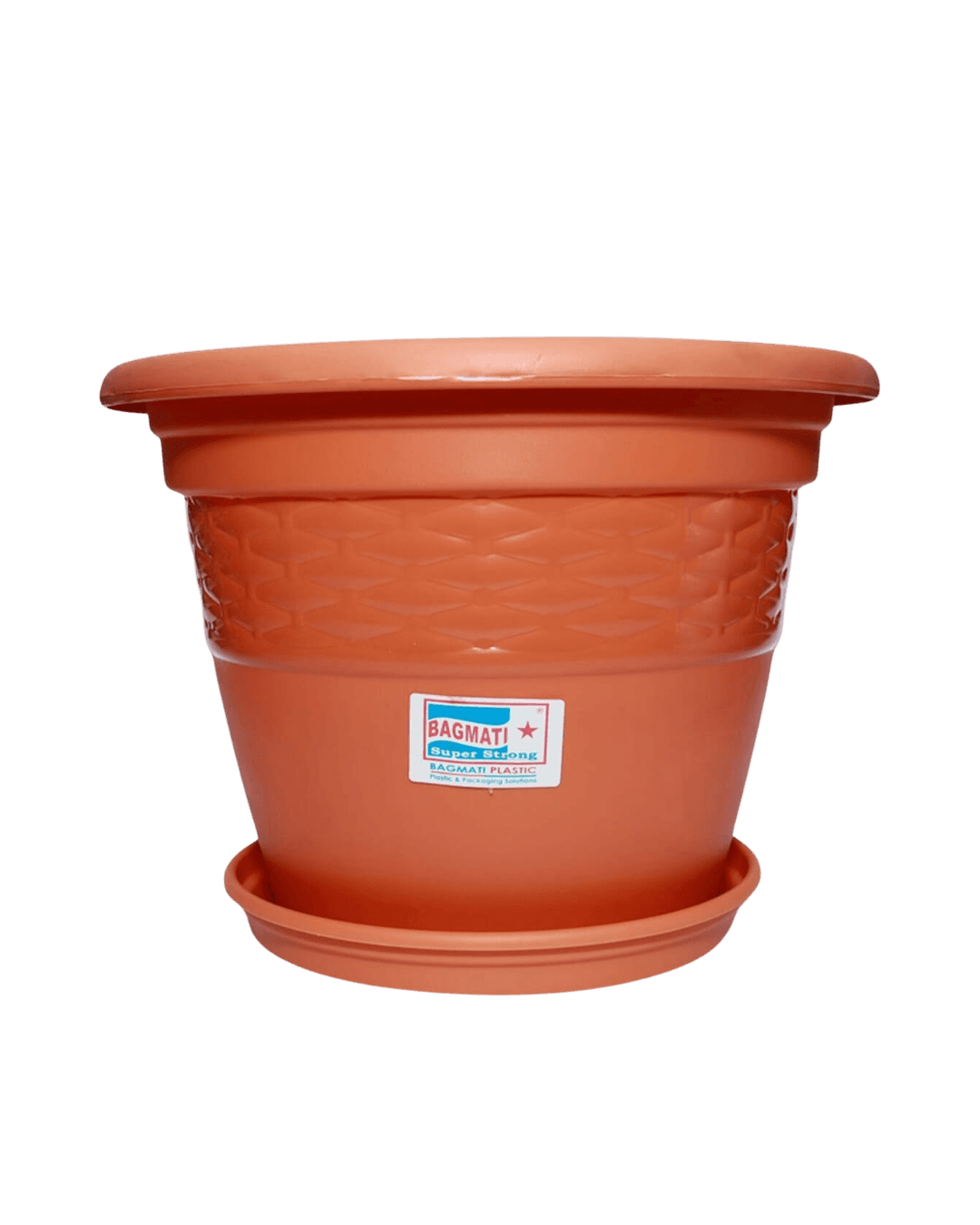 Bagmati Orange 8" Flower Pot / Gamala With Plate (Set Of 12) |