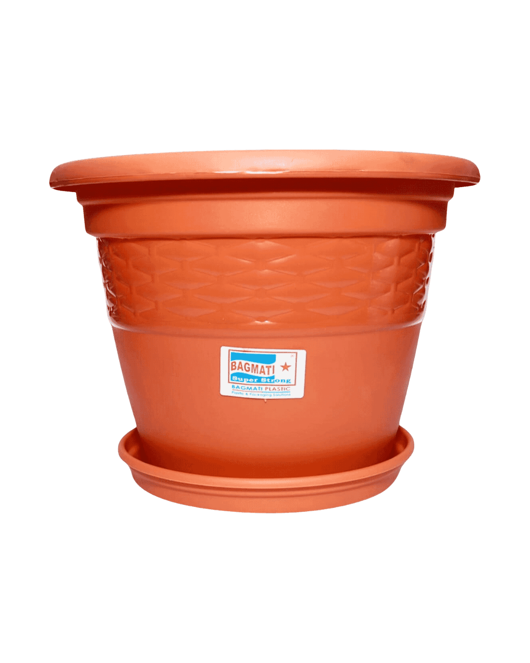 Bagmati Orange 10" Flower Pot / Gamala With Plate (Set Of 12) |