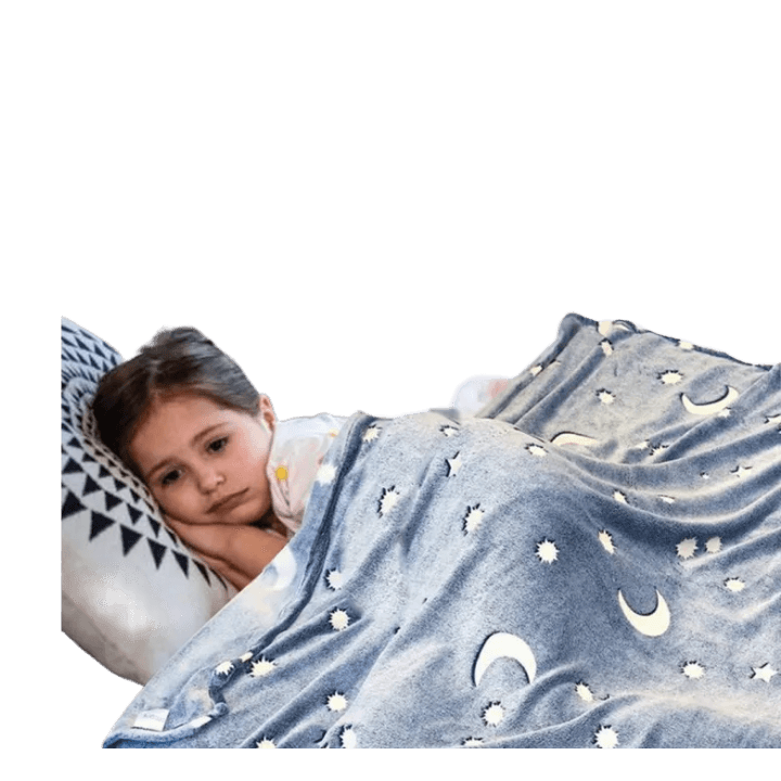 ModernMade Glow-in-the-Dark Fleece Galaxy Star Blanket – 50×60″ Cozy Throw for Kids & Adults