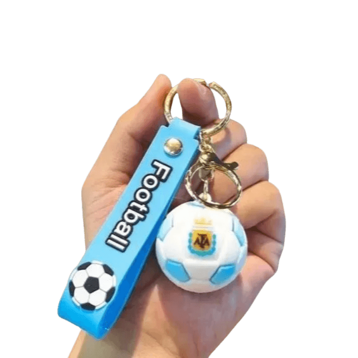 Football 3D Keychain – PVC Mini Ball Model with Strap & Hook – Sports Charm Gift for Fans and Kids