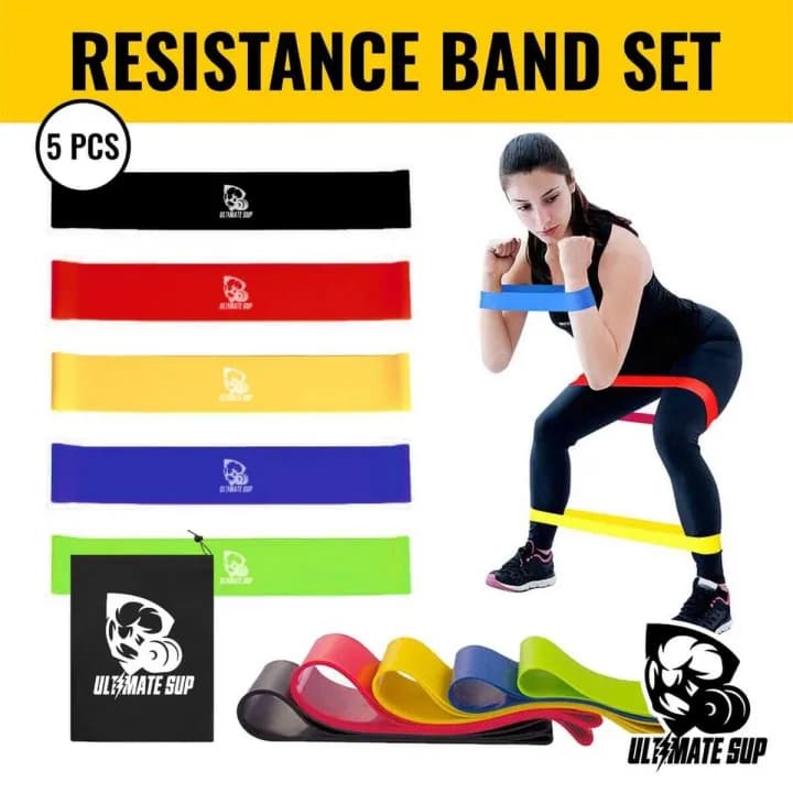 5-Piece Resistance Loop Bands – Color-Coded Fitness Set for Strength & Mobility