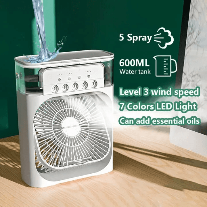 Mini Air Cooler Fan with Humidifier and Water Compartment – Portable Air Conditioner