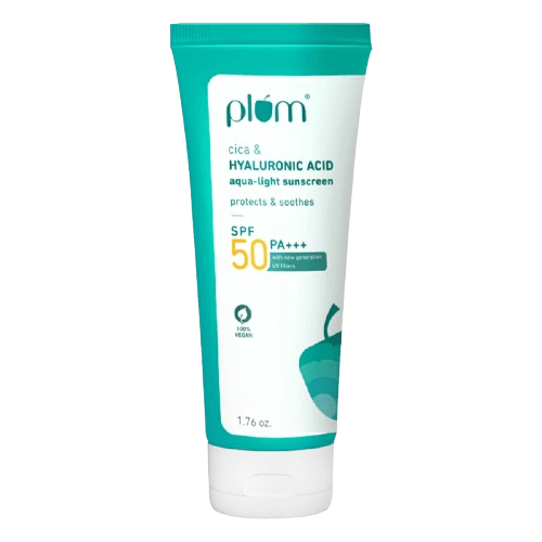 Plum Cica & Hyaluronic Acid Aqua-Light Sunscreen SPF 50 PA+++ | 50gm
