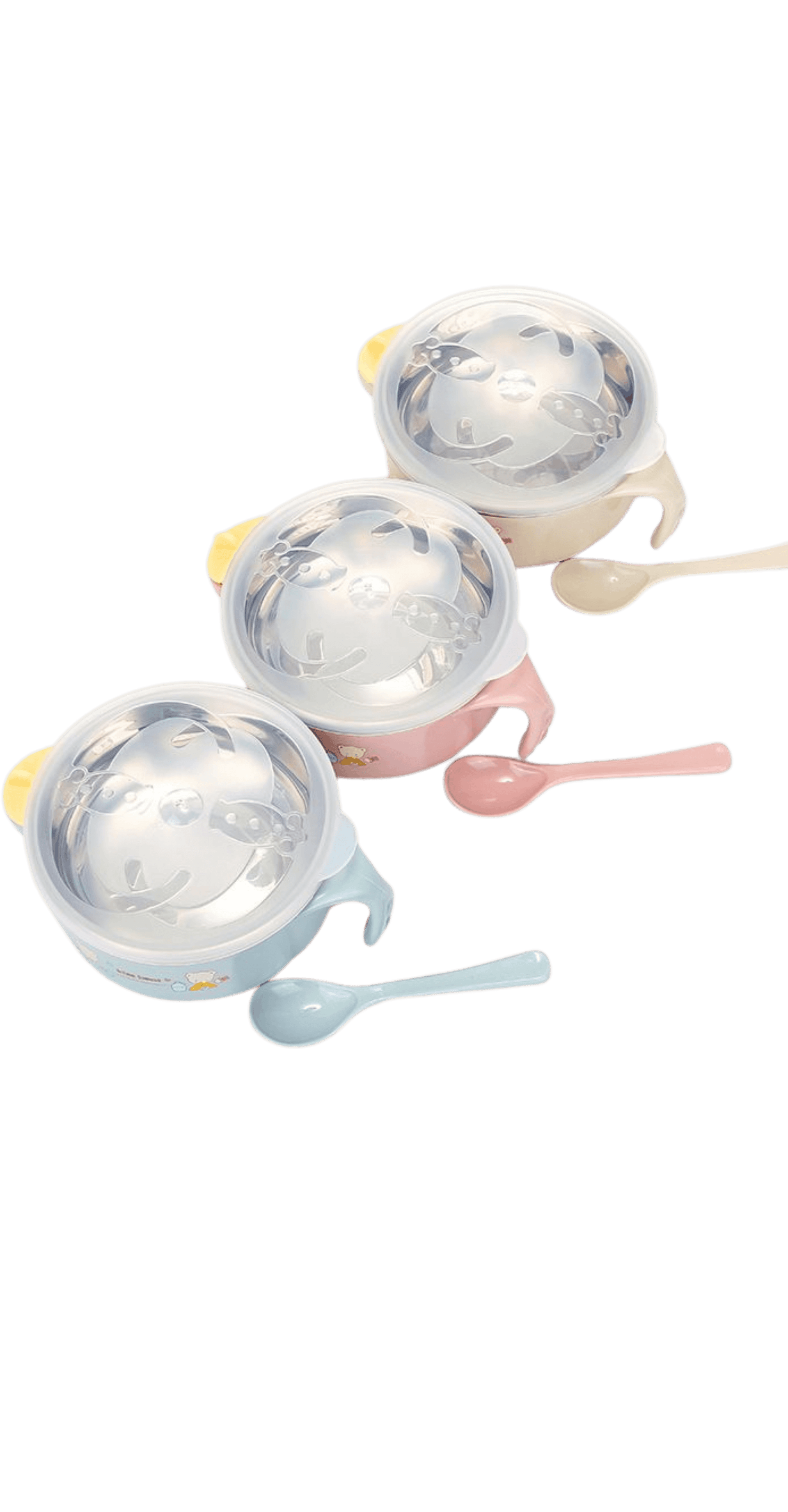 Stainless Steel Hot Bowl + Spoon For Baby